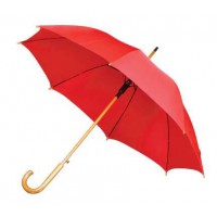 Зонт-трость с деревянной изогнутой ручкой 