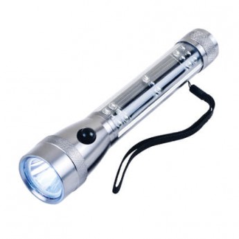 Купить Эко фонарик с 3 режимами света, работает от встроенной солнечной батареи, серый