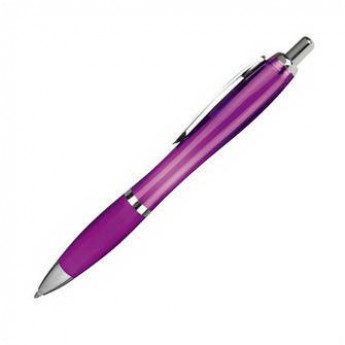 Купить Ручка из полупрозрачного пластика, цвет корпуса и резинки фиолетовый (M Collection)