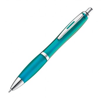 Купить Ручка из полупрозрачного пластика, корпус и резинка цвета морской волны (M Collection)