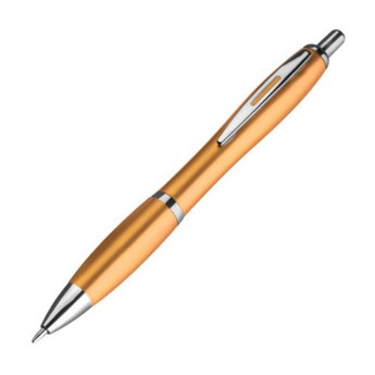 Купить Пластиковая шариковая ручка с металлическим клипом, цвет золотистый металлик (M Collection)