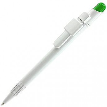 Купить MIR Clip Logo Tampo B01, ручка шариковая, зеленый/белый с клипом Logo B01, пластик
