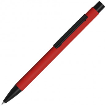 Купить SKINNY, ручка шариковая, красный/черный, алюминий, софт- покрытие