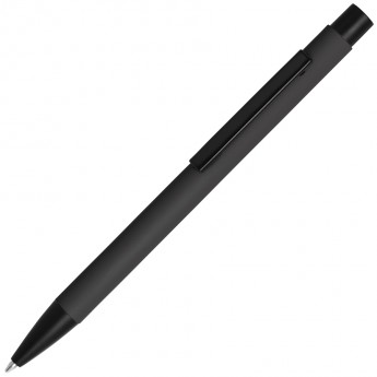 Купить SKINNY, ручка шариковая, черный/черный, алюминий, софт- покрытие