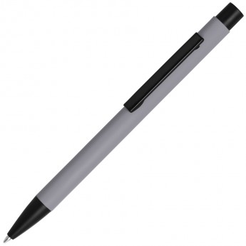Купить SKINNY, ручка шариковая, серебристый/черный, алюминий, софт- покрытие