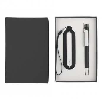 Купить Набор SEASHELL-1:универсальное зарядное устройство(2000 mAh) и ручка в подарочной коробке,черный