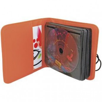 Купить CD-холдер "UNION" для 24 дисков; оранжевый; 15,5х15х2 см; полиэстер; шелкография, лазерн. гравировка 