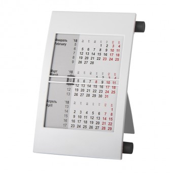 Купить Календарь настольный на 2 года; белый с черным; 18х11 см; пластик; тампопечать, шелкография