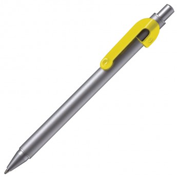 Купить SNAKE, ручка шариковая, желтый, серебристый корпус, металл