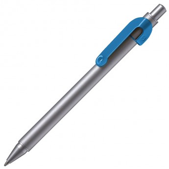 Купить SNAKE, ручка шариковая, голубой, серебристый корпус, металл