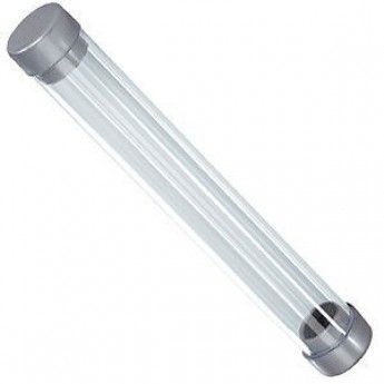 Купить Футляр-тубус для одной ручки, прозрачный/серый, пластик, 15х2 см