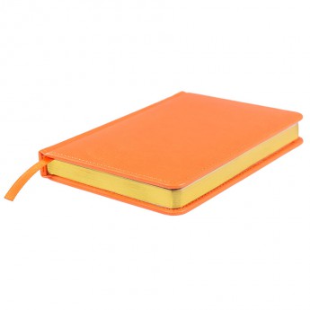 Купить Ежедневник недатированный Joy, А5,  оранжевый, белый блок, золотой обрез