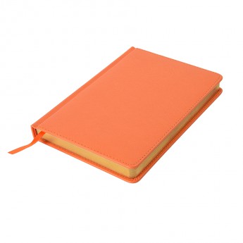 Купить Ежедневник недатированный Joy, А6+,  оранжевый, белый блок, золотой обрез
