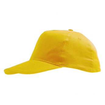 Бейсболка "Sunny" 5 клиньев, солнечно-желтый, 100% хлопок, 180г/м2, с логотипом 