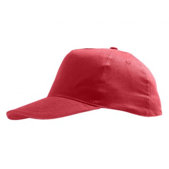 Бейсболка "Sunny" 5 клиньев, красный, 100% хлопок, 180г/м2, с логотипом 