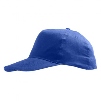 Бейсболка "Sunny" 5 клиньев, ярко-синий, 100% хлопок, 180г/м2, с логотипом 