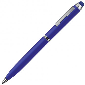 Купить CLICKER TOUCH, ручка шариковая со стилусом для сенсорных экранов, синий/хром, металл