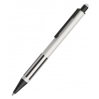 IMPRESS TOUCH, ручка шариковая со стилусом, белый/черный, алюминий, пластик, прорезиненный грип