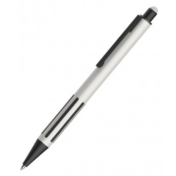 Купить IMPRESS TOUCH, ручка шариковая со стилусом, белый/черный, алюминий, пластик, прорезиненный грип