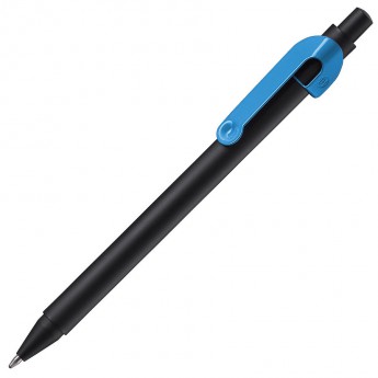 Купить SNAKE, ручка шариковая, голубой, черный корпус, металл