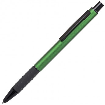 Купить CACTUS, ручка шариковая, зеленый/черный, алюминий, прорезиненный грип