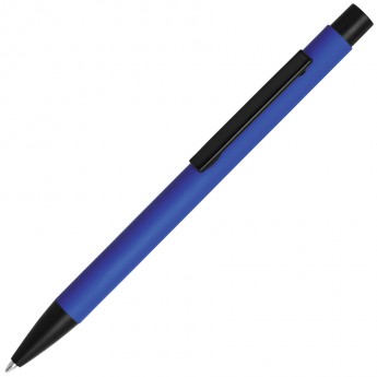 Купить SKINNY, ручка шариковая, синий/черный, алюминий, софт- покрытие