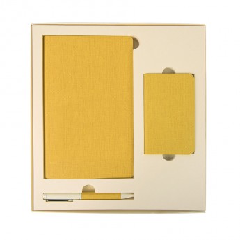 Купить Набор подарочный PROVENCE; универсальное зарядное устройство(4000мАh), блокнот и ручка; желтый 