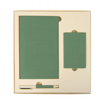 Купить Набор подарочный PROVENCE; универсальное зарядное устройство(4000мАh), блокнот и ручка; зеленый 