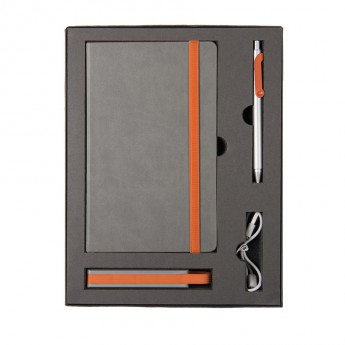 Купить Набор  FANCY:универсальное зарядное устройство(2200мАh), блокнот и ручка в подарочной коробке,оранже 