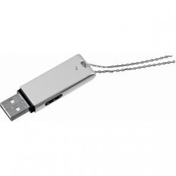 Купить USB flash-память на цепочке (1 Gb); 6х1,6х0,8 см; посеребренный металл; лазерная гравировка