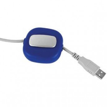 Купить Катушка для USB-кабеля с фиксатором длины; синий; 6,3х5,9х2,4 см; пластик; тампопечать