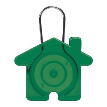 Купить Брелок "Дом", зеленый, 5,8х4,7х0,9см, пластик, металл 