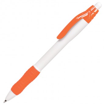 Купить N4, ручка шариковая с грипом, белый/оранжевый, пластик