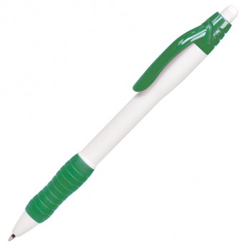 Купить N4, ручка шариковая с грипом, белый/зеленый, пластик