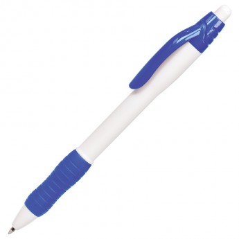 Купить N4, ручка шариковая с грипом, белый/синий, пластик