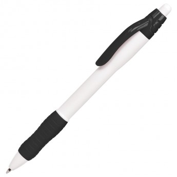 Купить N4, ручка шариковая с грипом, белый/черный, пластик