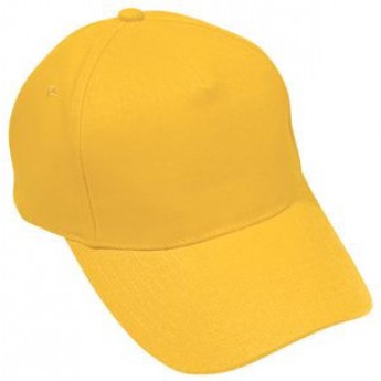 Бейсболка "Light", 5 клиньев,  застежка на липучке; желтый; 100% хлопок; плотность 150 г/м2, с логотипом 