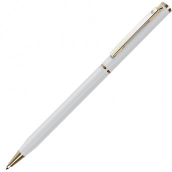 Купить SLIM, ручка шариковая, белый/золотистый, металл