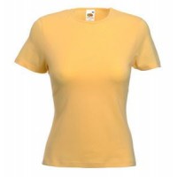 Футболка "Lady-Fit Crew Neck T", песочный_XS, 95% х/б, 5% эластан, 210 г/м2 