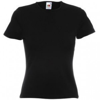 Купить Футболка "Lady-Fit Crew Neck T", черный_XS, 95% х/б, 5% эластан, 210 г/м2 