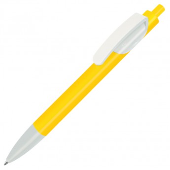 Купить Ручка шариковая TRIS, желтый/белый, пластик