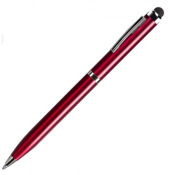 Купить CLICKER TOUCH, ручка шариковая со стилусом для сенсорных экранов, красный/хром, металл