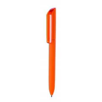 Купить Ручка шариковая FLOW PURE,оранжевый корпус/прозрачный клип, покрытие soft touch, пластик
