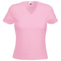 Футболка "Lady-Fit V-Neck T", светло-розовый_XL, 95% х/б, 5% эластан, 210 г/м2 