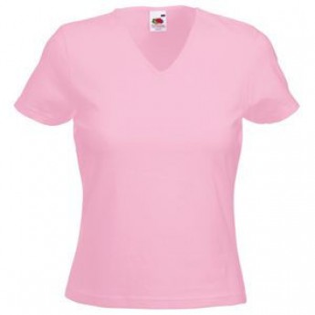 Купить Футболка "Lady-Fit V-Neck T", светло-розовый_M, 95% х/б, 5% эластан, 210 г/м2 