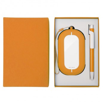 Купить Набор SEASHELL-2:универсальное зарядное устройство(6000 mAh) и ручка в подарочной коробке,оранжевый