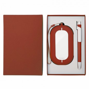 Купить Набор SEASHELL-2:универсальное зарядное устройство(6000 mAh) и ручка в подарочной коробке,красный