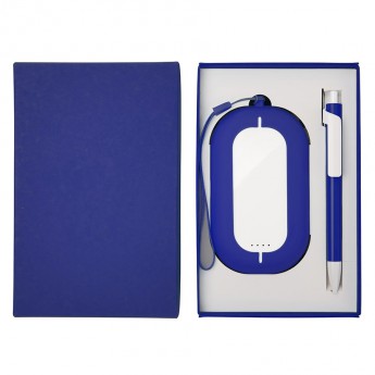 Купить Набор SEASHELL-2:универсальное зарядное устройство(6000 mAh) и ручка в подарочной коробке,синий