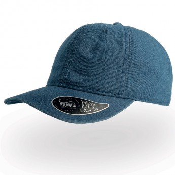 Бейсболка "DAD HAT", светлый джинс, 6 клиньев, 100% хлопок, 280грм2, металлическая застежка, с логотипом 