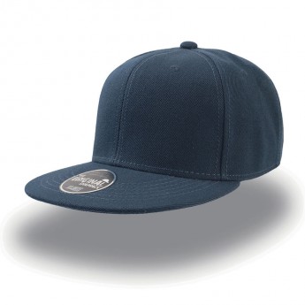 Бейсболка "SNAP BACK" 6 клиньев, плоский козырек, пластиковая застежка пвх, темно синий, 100% акрил,, с логотипом 